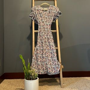 Max Studio V-Neck Ruffle Sleeve Long Dress 🟠🌀 - Size S - WITH POCKETS!!!